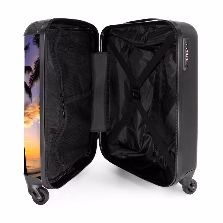 Palmbomen bij zonsondergang NBS - Handbagage koffer - Unisex middel -binnenkant