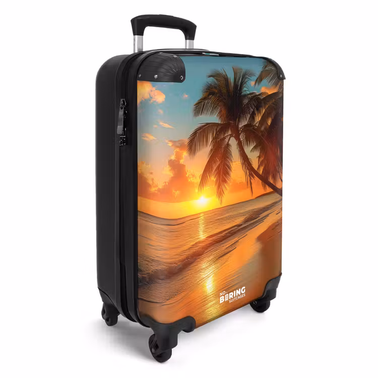 Palmbomen op een strand NBS - Handbagage koffer - Unisex middel -productfoto_3d