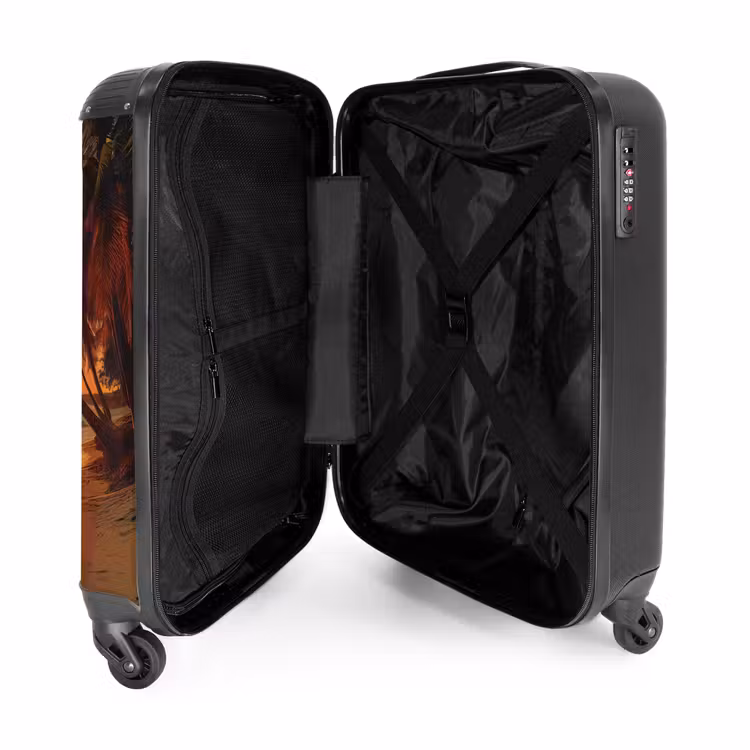 Palmbomen op een strand NBS - Handbagage koffer - Unisex middel -binnenkant