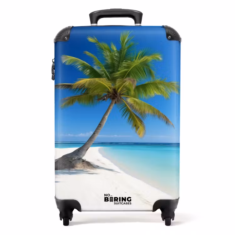 Palmbomen op strand NBS - Handbagage koffer - Unisex middel -productfoto_recht