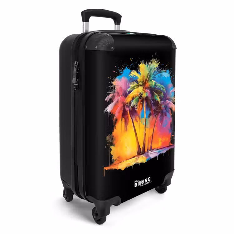 Palmbomen besmeurd met verf NBS - Handbagage koffer - Volwassenen Unisex middel -productfoto_3d