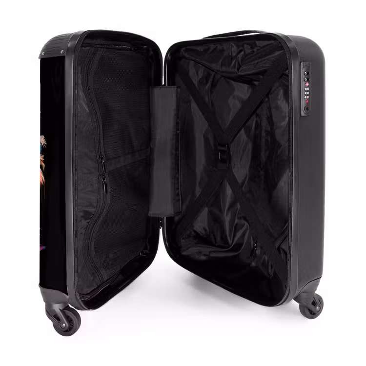 Palmbomen besmeurd met verf NBS - Handbagage koffer - Volwassenen Unisex middel -binnenkant