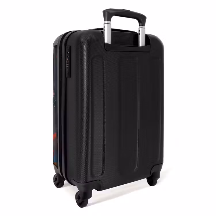 Panda met oranje jas en verfspetters NBS - Handbagage koffer - Volwassenen Unisex middel -achterkant