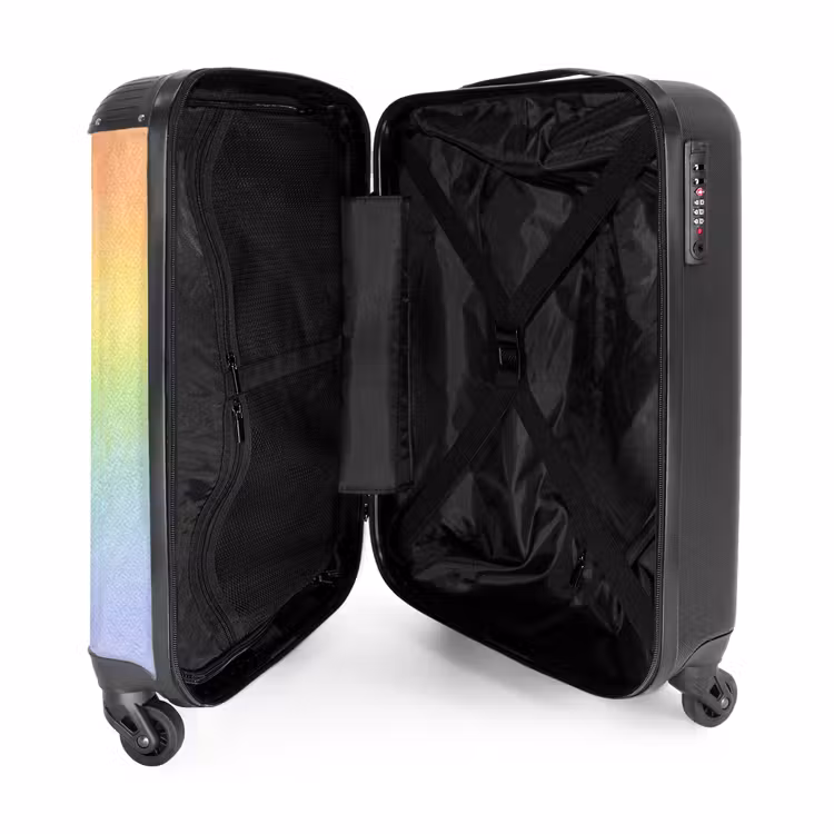 Pastel regenboog NBS - Handbagage koffer - Unisex middel -binnenkant