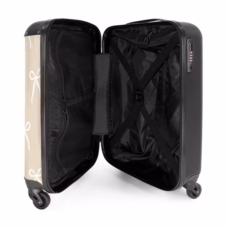 Patroon van strikjes NBS - Handbagage koffer - Unisex middel -binnenkant