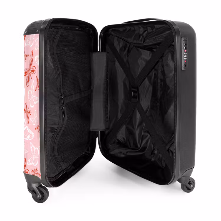 Patroon van vlinders NBS - Handbagage koffer - Unisex middel -binnenkant