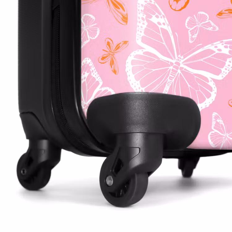 Patroon van gekleurde vlinders NBS - Handbagage koffer - Unisex middel -wiel