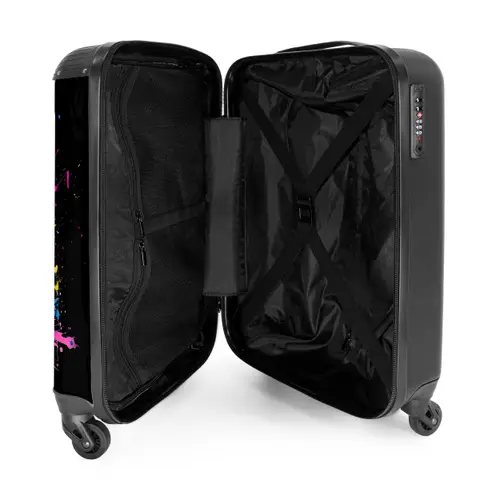 Roze rolschaatsen met verf NBS - Handbagage koffer - Unisex middel -binnenkant