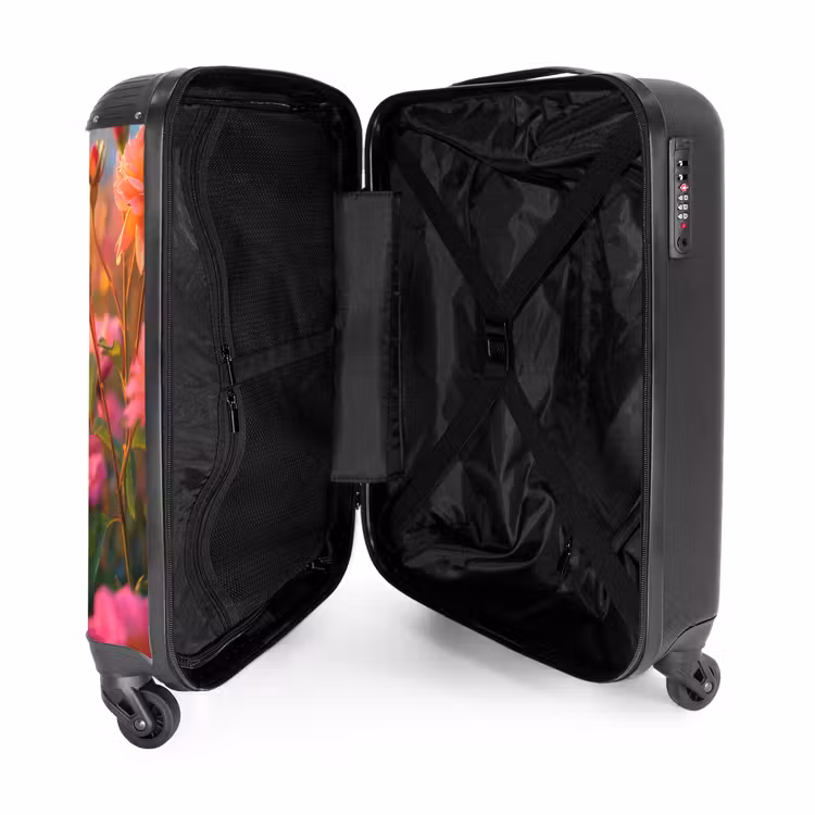 Roze rozen bij zonsondergang. NBS - Handbagage koffer - Unisex middel -binnenkant