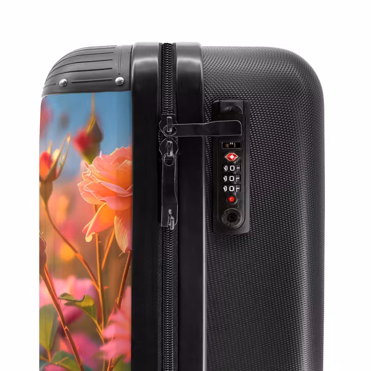 Roze rozen bij zonsondergang. NBS - Handbagage koffer - Unisex middel -slot