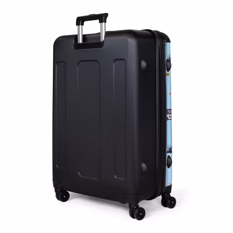 Politie en veiligheidspatroon op lichtblauw NBS - Large koffer - Volwassenen Unisex groot -product4
