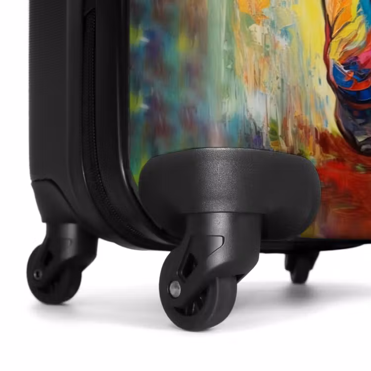 Portret van een olifant als olieverf kunstwerk NBS - Handbagage koffer - Unisex middel -wiel