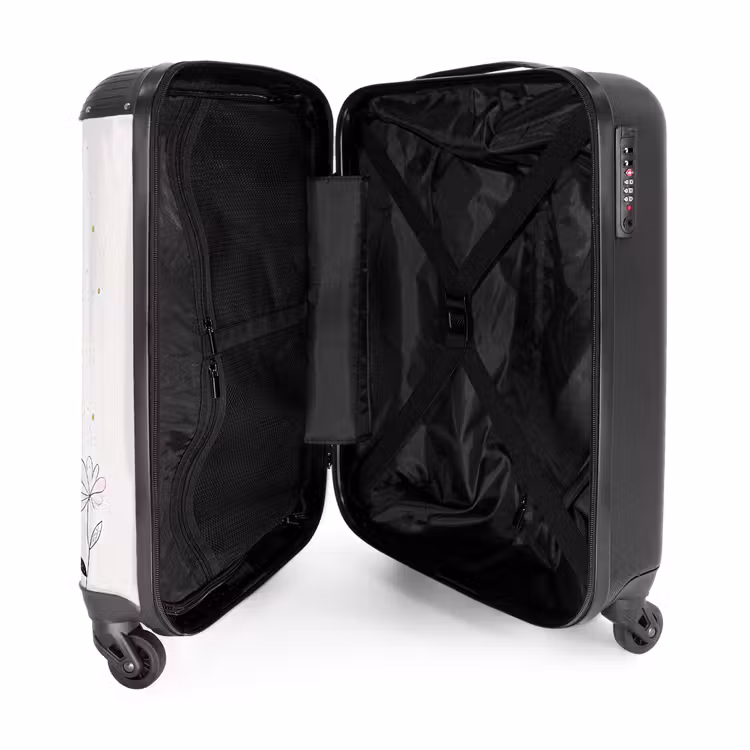Prinses met zwart jurkje NBS - Handbagage koffer - Unisex middel -binnenkant