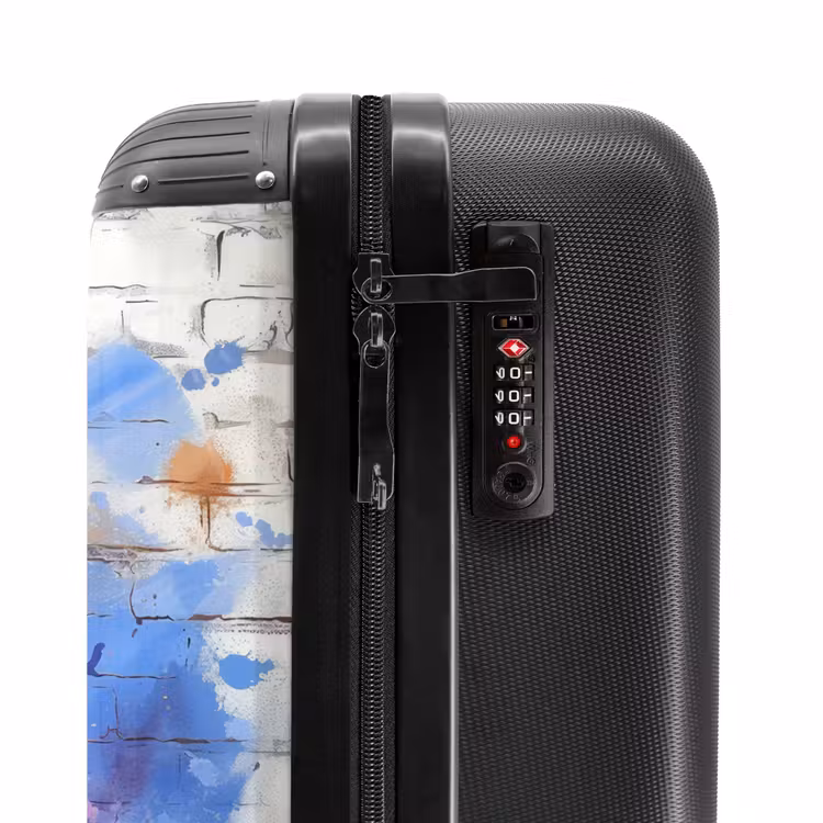 Paarse lavendel in graffiti stijl NBS - Handbagage koffer - Unisex middel -slot