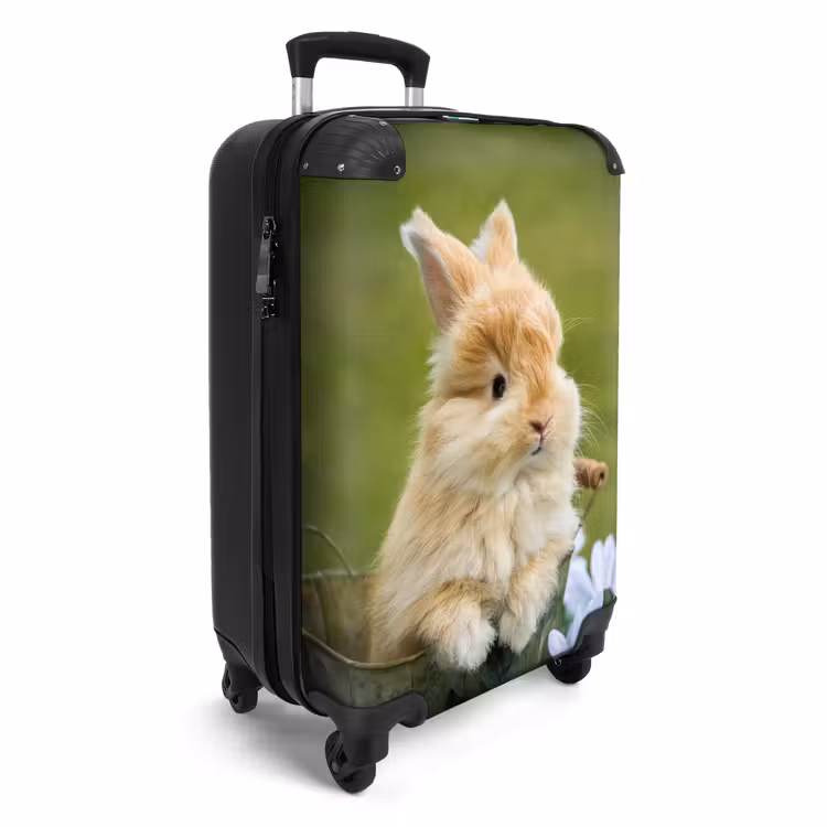 Konijn in bloempot NBS - Handbagage koffer - Unisex middel -productfoto_3d