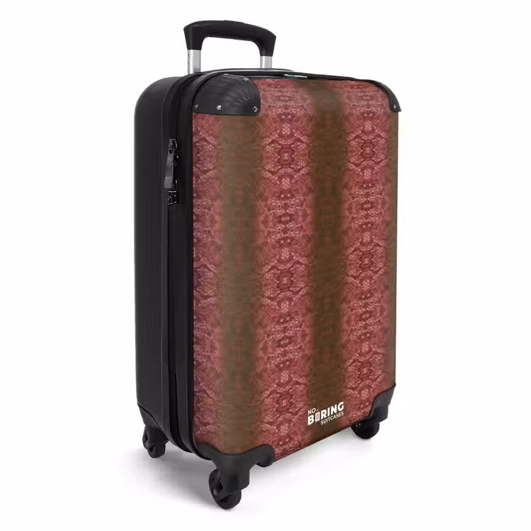 Roodbruin slangenhuid met symmetrische schubstructuur NBS - Handbagage koffer - Volwassenen Unisex middel -productfoto_3d