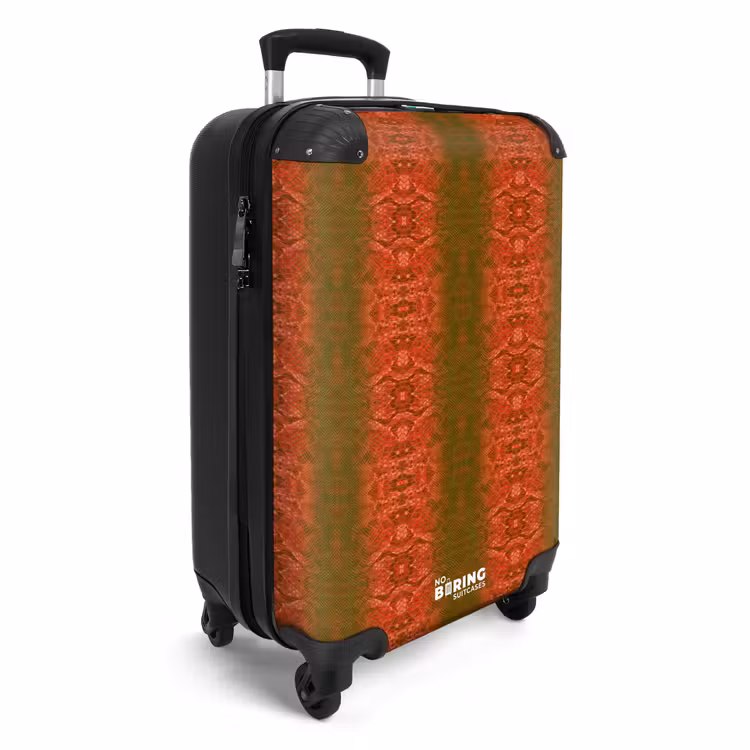 Rood groen slangenhuid met symmetrische schubstructuur NBS - Handbagage koffer - Volwassenen Unisex middel -productfoto_3d