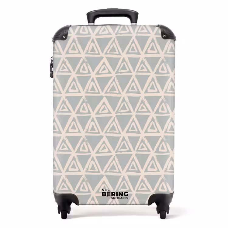 Herhalende driehoekstructuur in pastel NBS - Handbagage koffer - Volwassenen Unisex middel -productfoto_recht