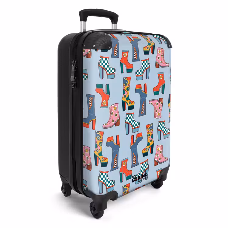 Retro disco 70s laarzen patroon kleurrijk NBS - Handbagage koffer - Volwassenen Unisex middel -productfoto_3d