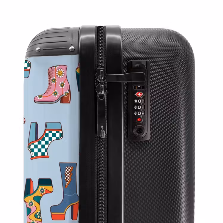 Retro disco 70s laarzen patroon kleurrijk NBS - Handbagage koffer - Volwassenen Unisex middel -slot