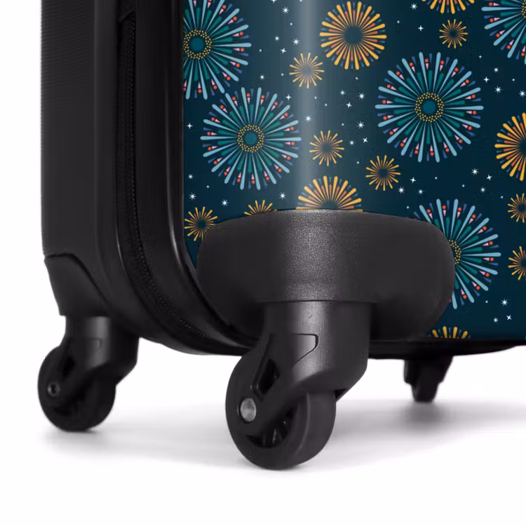 Retro disco 70s vuurwerk patroon kleurrijk NBS - Handbagage koffer - Volwassenen Unisex middel -wiel