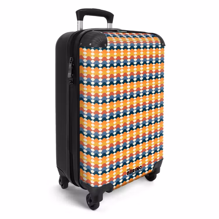 Retro disco 70s patroon kleurrijk NBS - Handbagage koffer - Volwassenen Unisex middel -productfoto_3d