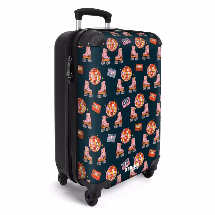 Retro disco 70s patroon kleurrijk NBS - Handbagage koffer - Volwassenen Unisex middel -productfoto_3d