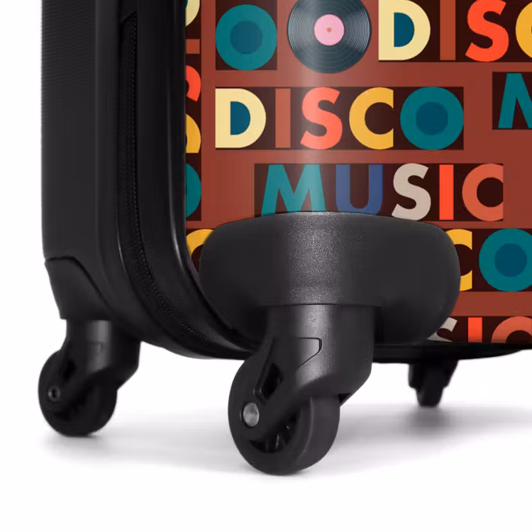 Retro disco 70s tekst patroon kleurrijk NBS - Handbagage koffer - Volwassenen Unisex middel -wiel