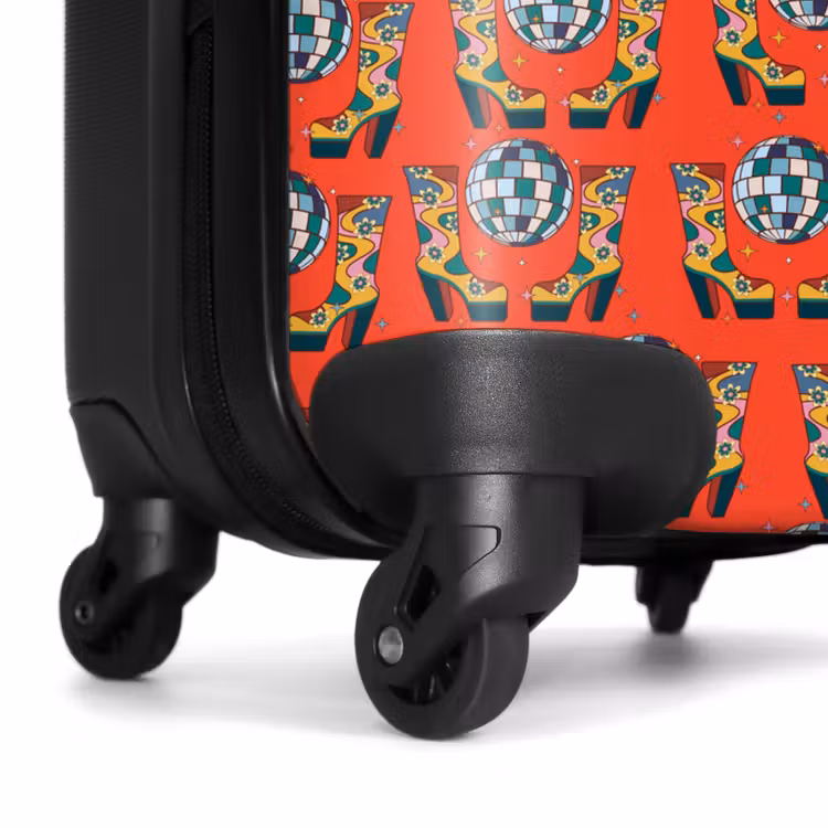 Retro disco laarzen patroon kleurrijk NBS - Handbagage koffer - Volwassenen Unisex middel -wiel