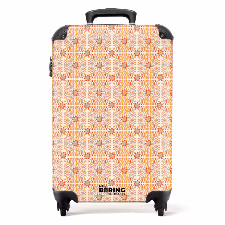 Retro disco patroon kleurrijk NBS - Handbagage koffer - Volwassenen Unisex middel -productfoto_recht