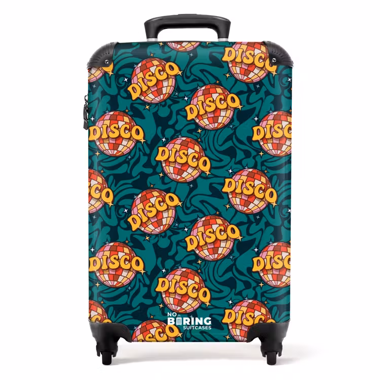 Retro disco wave bal patroon kleurrijk NBS - Handbagage koffer - Volwassenen Unisex middel -productfoto_recht