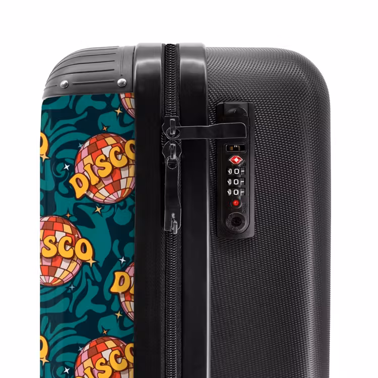 Retro disco wave bal patroon kleurrijk NBS - Handbagage koffer - Volwassenen Unisex middel -slot