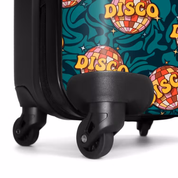 Retro disco wave bal patroon kleurrijk NBS - Handbagage koffer - Volwassenen Unisex middel -wiel