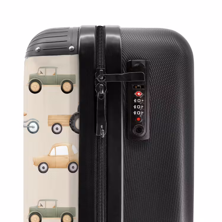 Retro voertuigen patroon NBS - Handbagage koffer - Volwassenen Unisex middel -slot