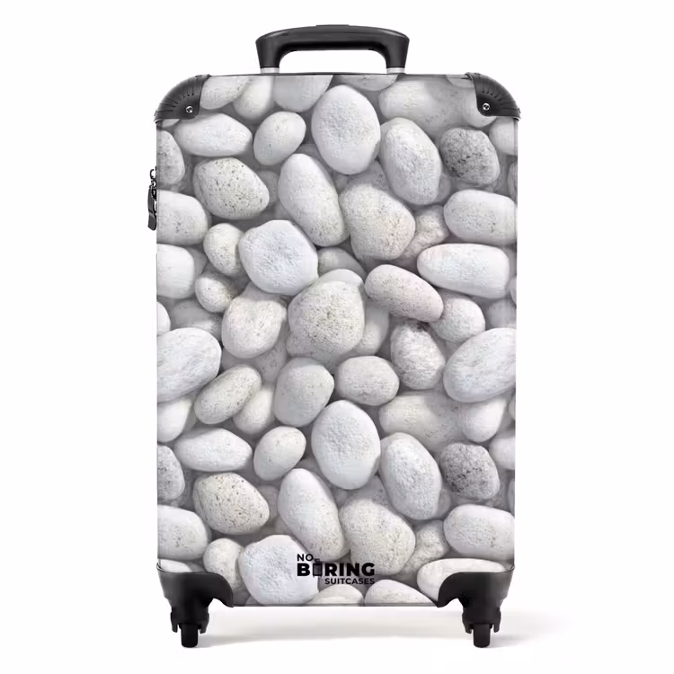 Steentjes - Grijs - Ovaal NBS - Handbagage koffer - Volwassenen Unisex middel -productfoto_recht