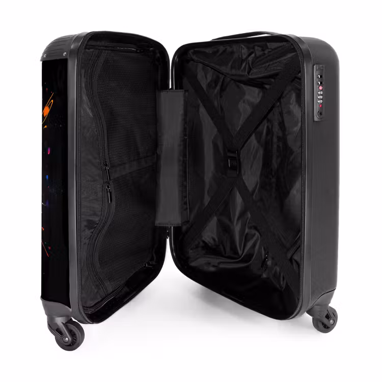 Raket in de ruimte met graffiti NBS - Handbagage koffer - Unisex middel -binnenkant