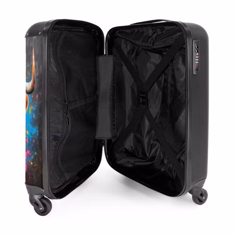 Schotse hooglander als graffiti art NBS - Handbagage koffer - Unisex middel -binnenkant