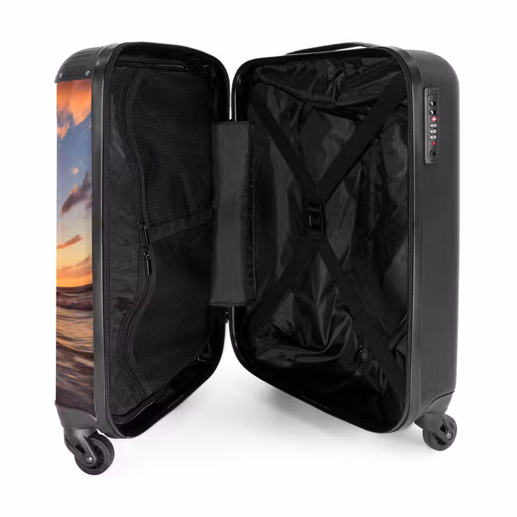 Zee bij zonsondergang NBS - Handbagage koffer - Unisex middel -binnenkant