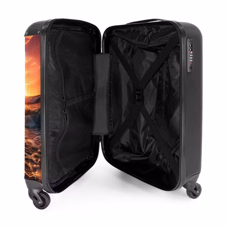 Zee bij zonsondergang NBS - Handbagage koffer - Unisex middel -binnenkant