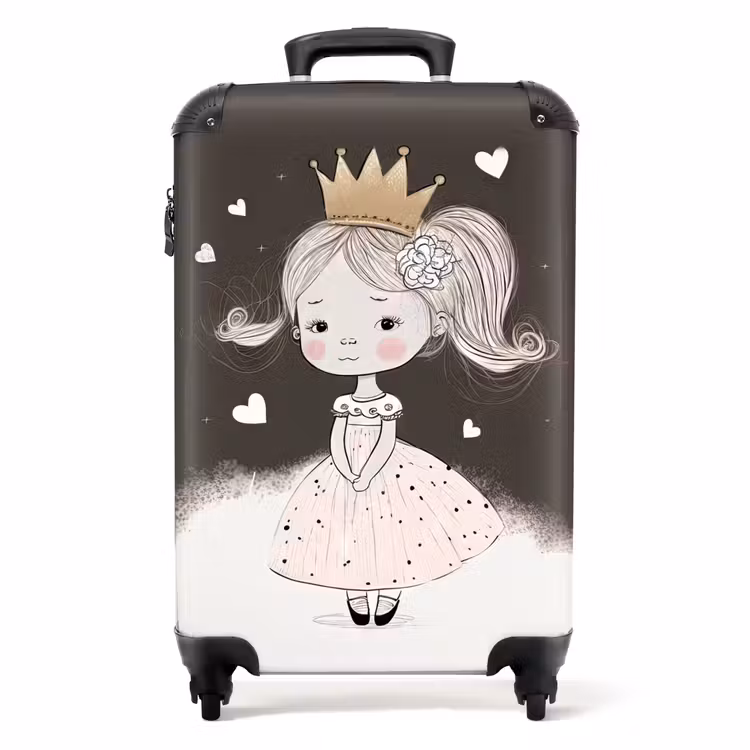 Verlegen prinses met bloem NBS - Handbagage koffer - Unisex middel -productfoto_recht