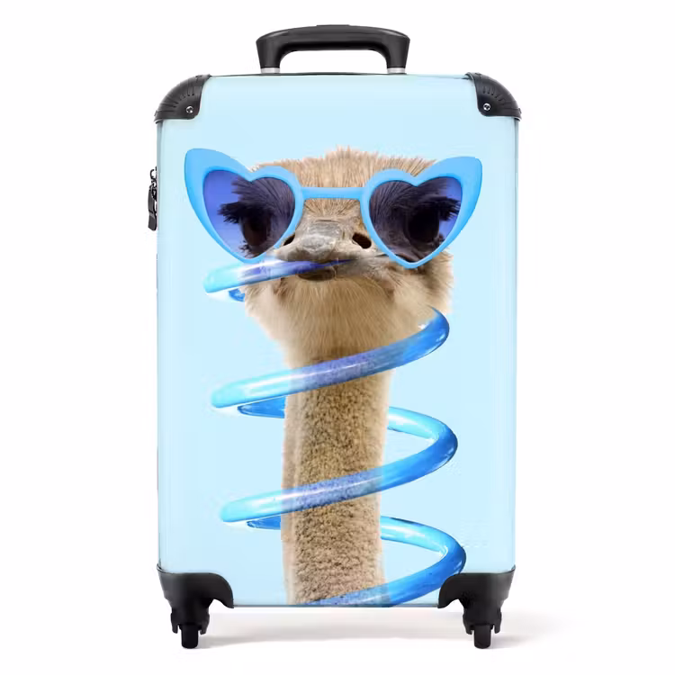 Sierk Struisvogel Blauw NBS - Handbagage koffer - Unisex middel -productfoto_recht