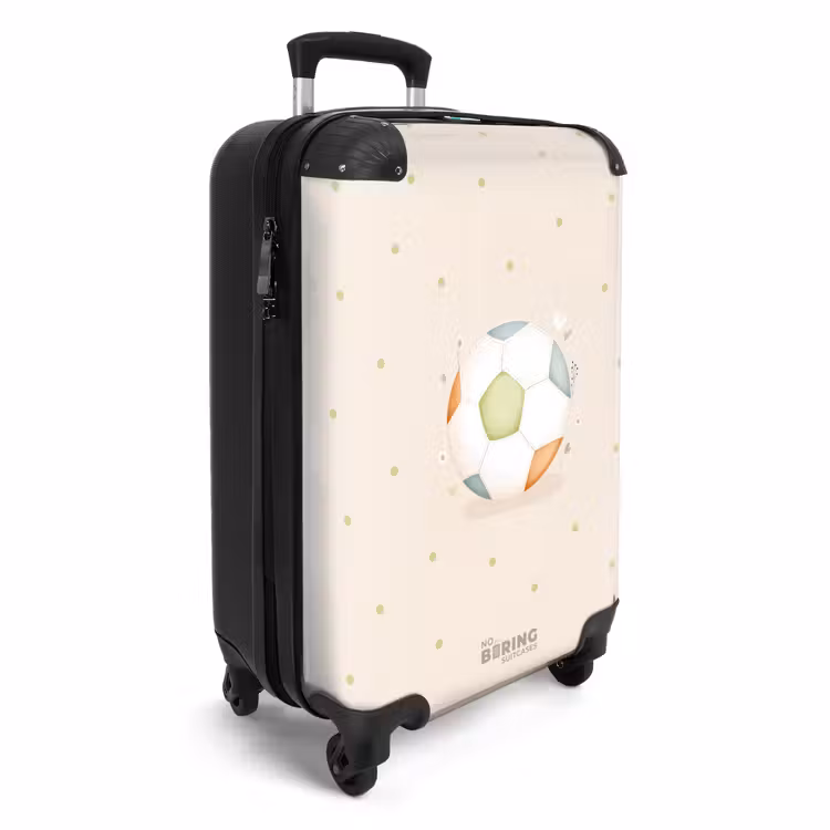 Voetbal in beige pastel kleuren NBS - Handbagage koffer - Volwassenen Unisex middel -productfoto_3d