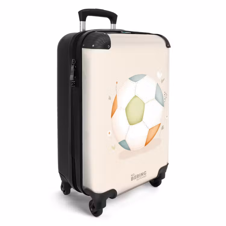 Voetbal in beige pastel kleuren NBS - Handbagage koffer - Volwassenen Unisex middel -productfoto_3d