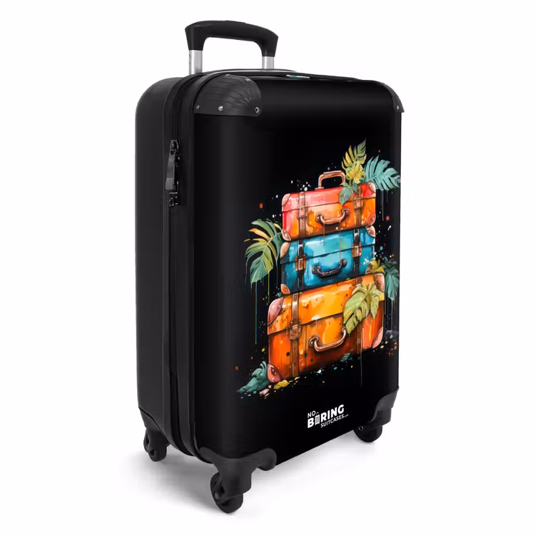 Stapel koffers als street art NBS - Handbagage koffer - Volwassenen Unisex middel -productfoto_3d