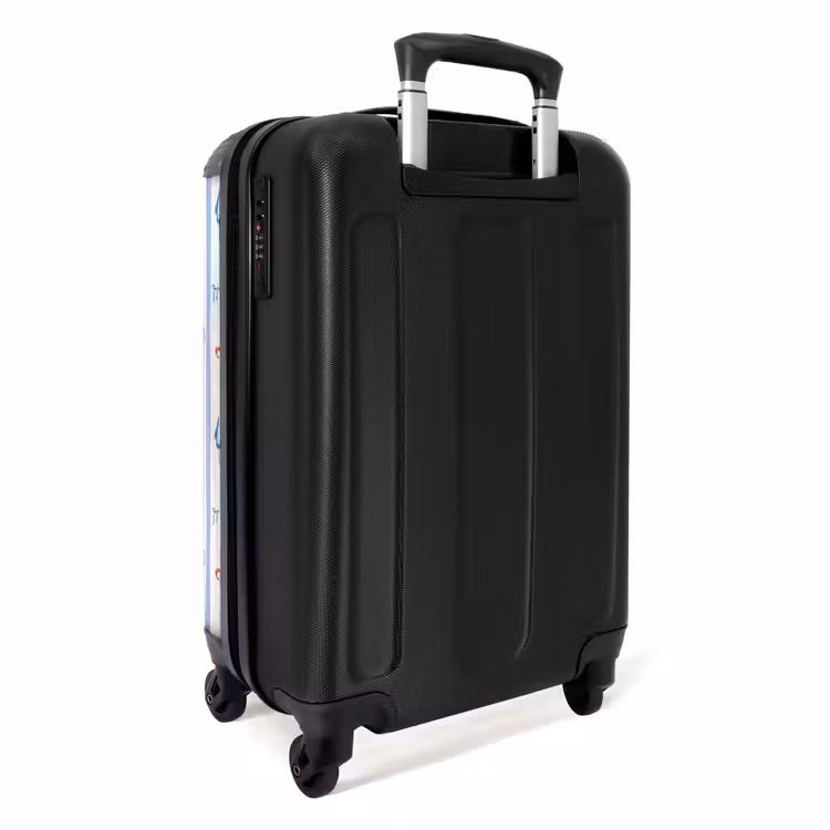 Gestreepte vakantie print kleurrijk NBS - Handbagage koffer - Volwassenen Unisex middel -achterkant