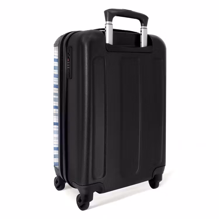 Strepen patroon blauw NBS - Handbagage koffer - Volwassenen Unisex middel -achterkant