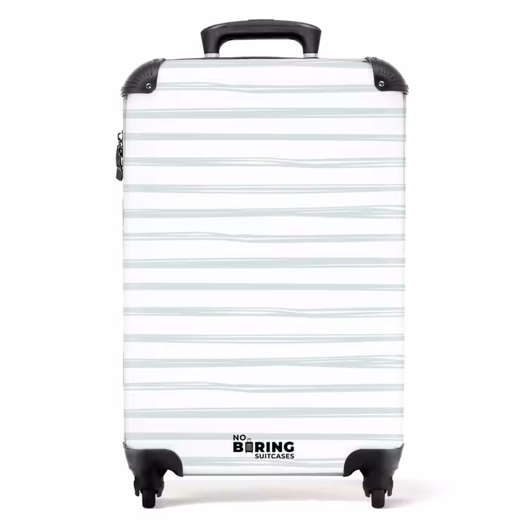 Strepen patroon groen NBS - Handbagage koffer - Volwassenen Unisex middel -productfoto_recht
