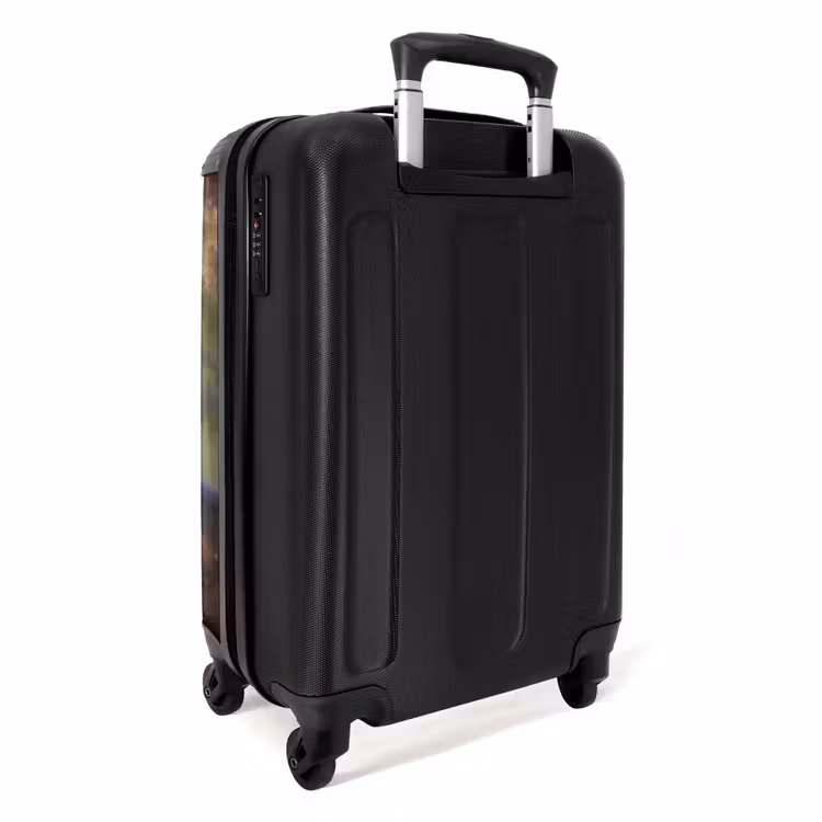 Koffer - Paard - Dieren - Bloemen - Bos - Vlinder NBS - Handbagage koffer - Unisex middel -achterkant