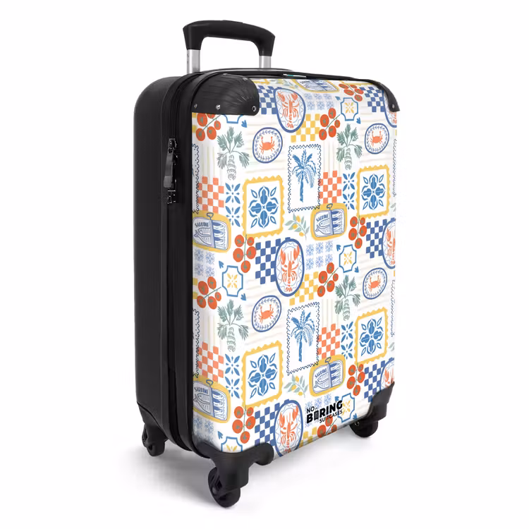Zomer strand print kleurrijk NBS - Handbagage koffer - Volwassenen Unisex middel -productfoto_3d