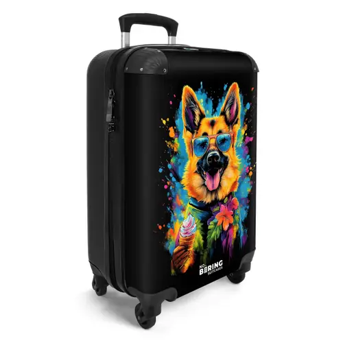 Zomerse hond met kleurrijke graffiti NBS - Handbagage koffer - Unisex middel -productfoto_3d